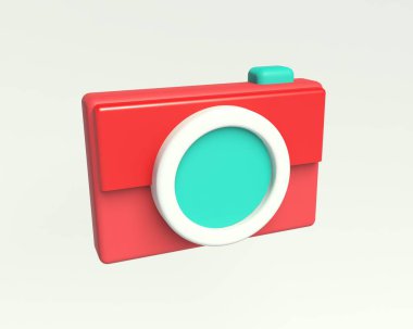 Web sitesi ve uygulamalar için 3D fotoğraf makinesi simgesi. 3d resimleme