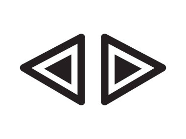 Siyah oklar. Yönün vektör simgesi sağa ve sola. Web sitesi, uygulama, arayüz, sunumlar ve iş için navigasyon düğmesi. Vektör illüstrasyonu