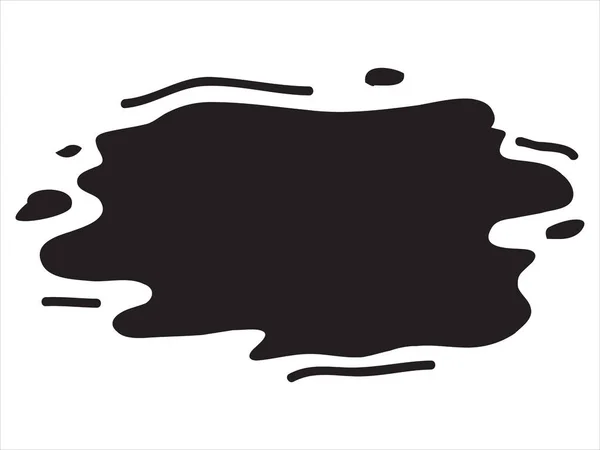 Hand Drawn Black Paint Blob Brush Pen Splatter Shapes Ink — Stock Vector