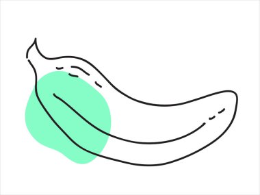 Elle çizilmiş muz. Spor, diyet, spor ikonu. Sağlıklı bir yaşam tarzı. Vektör karalama çizimi