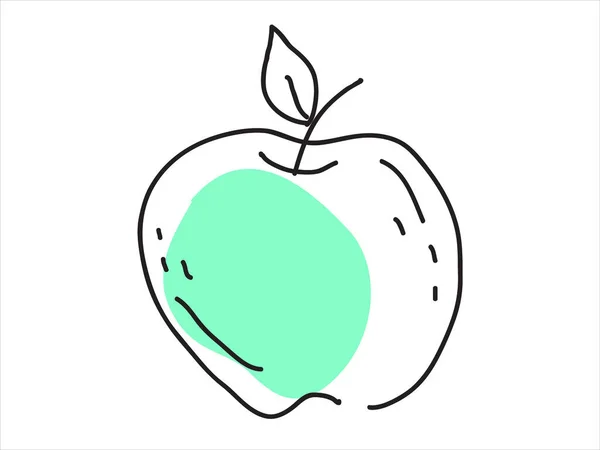 Manzana Estilo Dibujado Mano Icono Para Deportes Dieta Fitness Estilo — Vector de stock