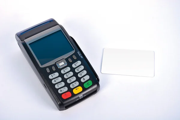 신용 카드와 pos 결제 Gprs 단말기 — 스톡 사진