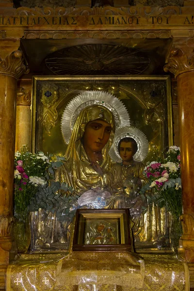 Ikona Matki Bożej, grób Maryi Panny w Jerozolimie Obraz Stockowy