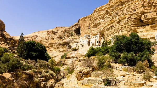 Het Griekse Orthodoxe klooster van Sint-Joris in Wadi Qelt — Stockfoto