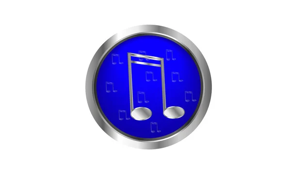 Blue web music button — Stock Vector