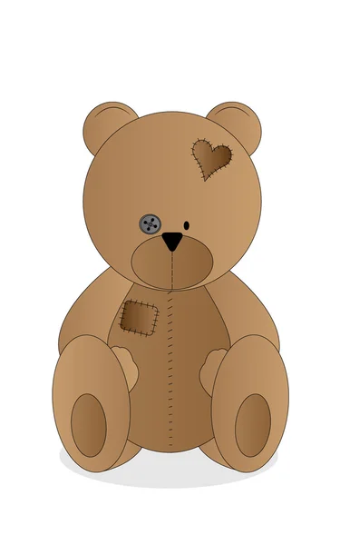 Teddybär isoliert — Stockvektor