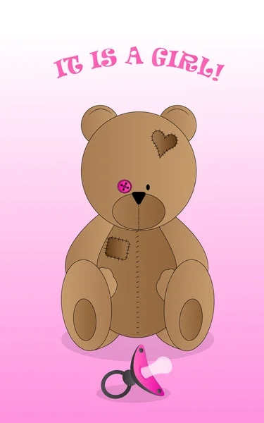 Hintergrund mit Teddybär und Schnuller — Stockvektor