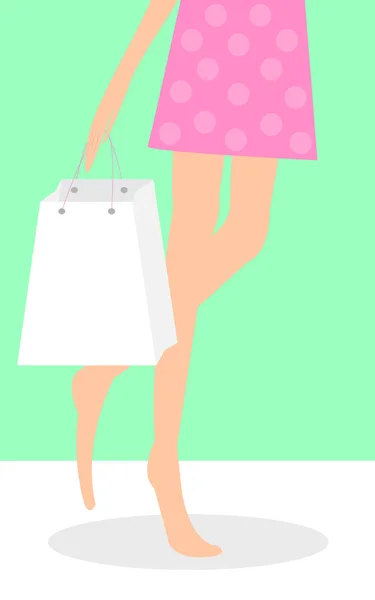 Mujer de compras — Vector de stock