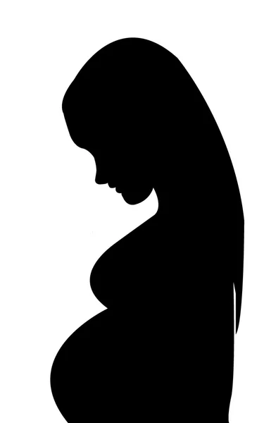 Silhouette of pregnant woman — Stock Vector