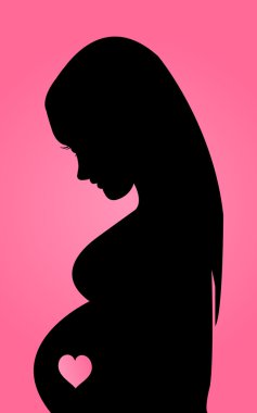Hamile kadının silueti.