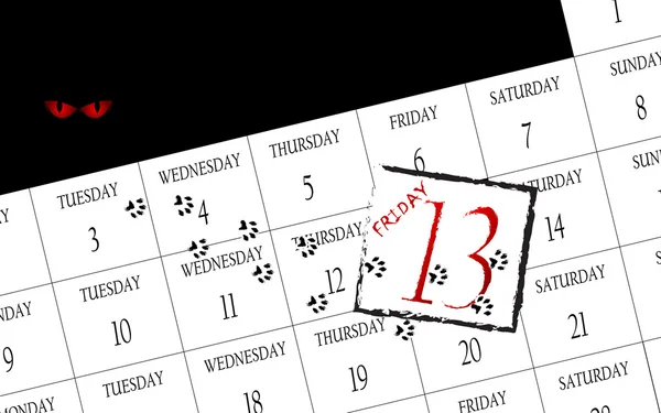 Friday 13th calendar — Stock Vector
