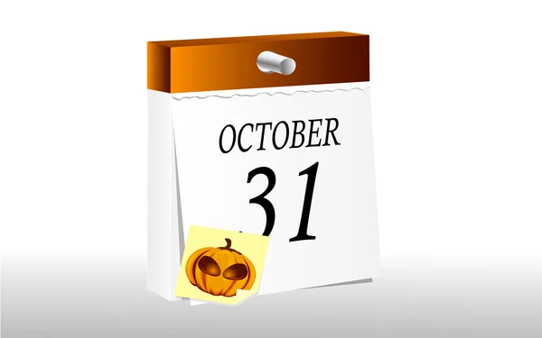 Halloween calendar — Stock Vector