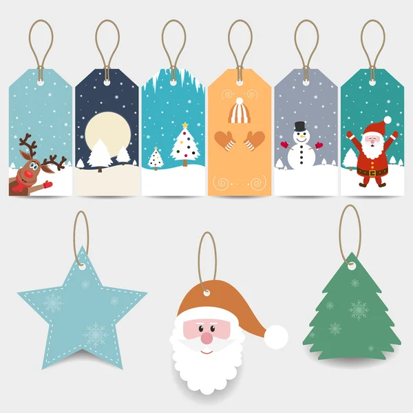 Etiquetas de regalo de Navidad — Vector de stock