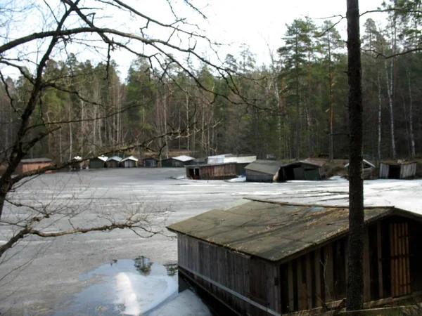 Imatra Finland Saimaameer Overblijfselen Van Lenteijs — Stockfoto