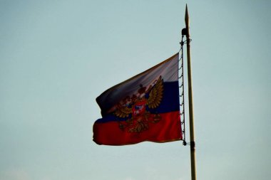 Moskova Kremlin üzerinde Rusya Başkanı 'nın bayrağı