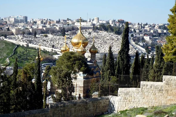 Jérusalem Mont Des Oliviers Monastère Orthodoxe Russe Sainte Marie Madeleine — Photo