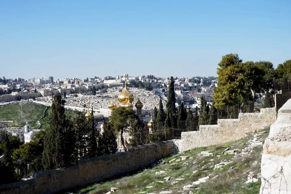 Jerusalém Monte Das Oliveiras Mosteiro Ortodoxo Russo Santa Maria Madalena — Fotografia de Stock