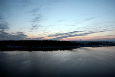 Sunrise over the Volga near the city of Uglich, December 3, 2020