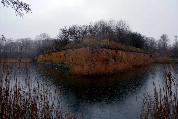 Die Mauern Der Alten Festung Pillau Regen Die Stadt Baltiysk — Stockfoto