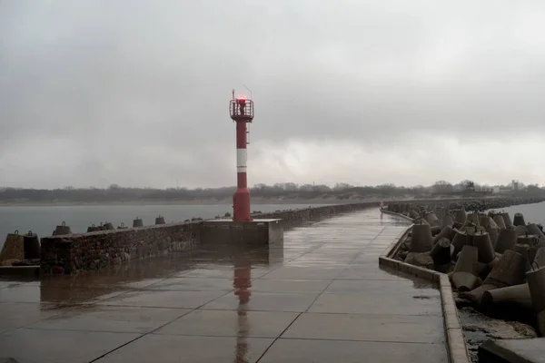 Pluie Dans Port Ville Baltiysk Région Kaliningrad Russie — Photo