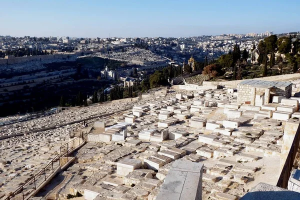 Jerusalém Israel Vista Monte Templo Partir Monte Das Oliveiras — Fotografia de Stock