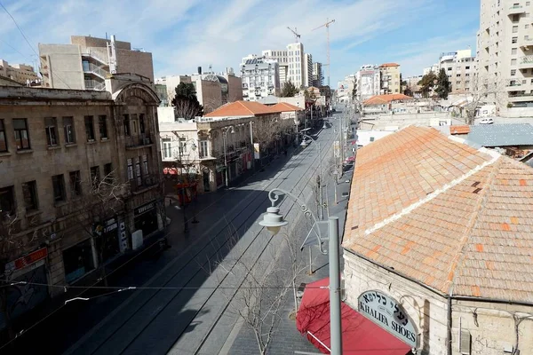 Ιερουσαλήμ Ισραήλ Οδός Jaffa Θέα Από Roo Φωτογραφία Αρχείου