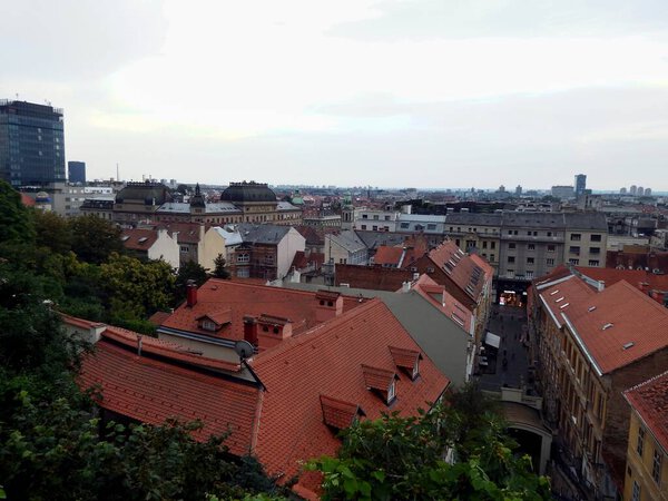 Republic of Croatia, city of Zagreb, view of the roofs of the city center