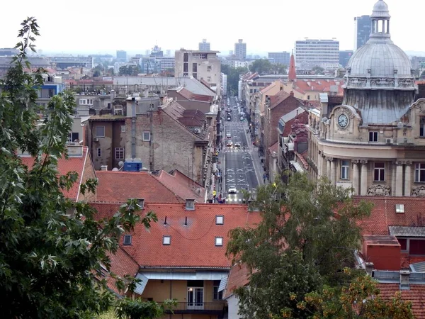 Chorvatská Republika Město Záhřeb Výhled Střechy Centra Města — Stock fotografie