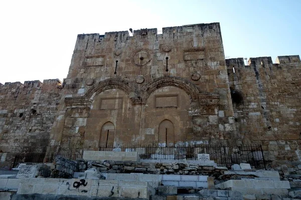 Puerta Oro Ciudad Vieja Jerusalén — Foto de Stock