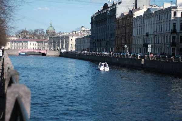 Санкт Петербург Річка Мойка Сонячний День Квітні — стокове фото