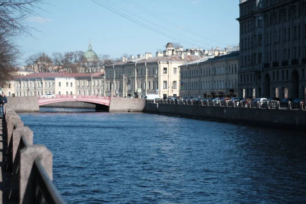 Санкт Петербург Річка Мойка Сонячний День Квітні — стокове фото