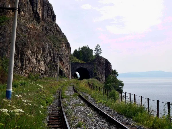 Circum Baikal Railway Västra Stranden Sjön Baikal Irkutsk Region Ryssland — Stockfoto