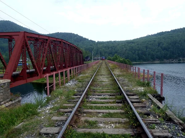 Circum Baikal Spoorweg Westelijke Oever Van Het Baikalmeer Irkoetsk Rusland — Stockfoto