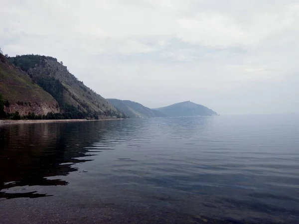 Sis Baykal Gölü Nün Batı Kıyısı Irkutsk Bölgesi Rusya — Stok fotoğraf