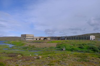 Kola ultra derin bir depo, Murmansk bölgesi, Pechengsky ilçesi, Zapolyarny kasabası yakınlarında harabeler.