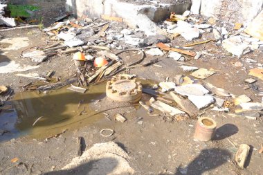 Kola ultra derin bir depo, Murmansk bölgesi, Pechengsky ilçesi, Zapolyarny kasabası yakınlarında harabeler.