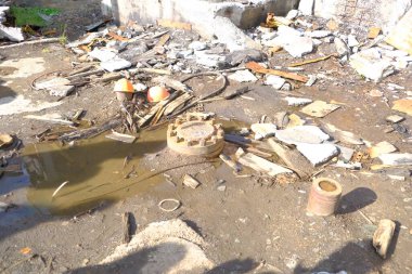 Kola ultra derin bir depo, Murmansk bölgesi, Pechengsky ilçesi, Zapolyarny kasabası yakınlarında harabeler.