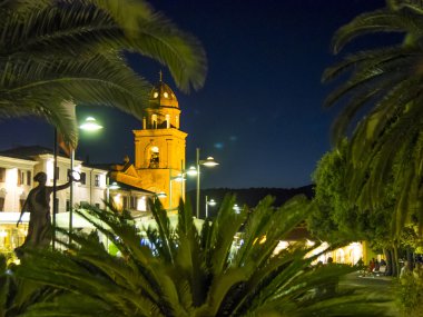 Bell kasabası eski kasaba Sirolo, Conero, Marche, İtalya