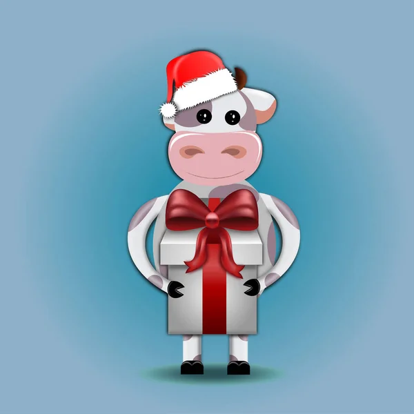 Şapkalı bir hediye ile Noel boğası