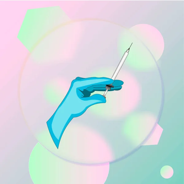 Illustration Medical Hand Holding Syringe — Stock Photo, Image