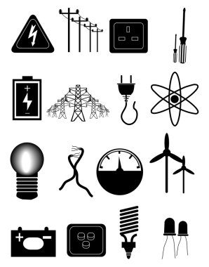 Güç enerji Icons Set