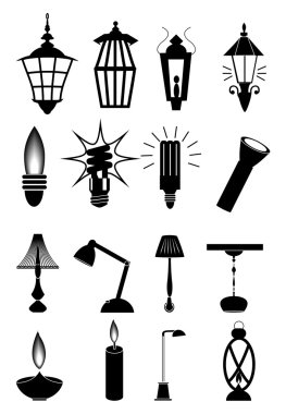 Lamba ışık Icons set