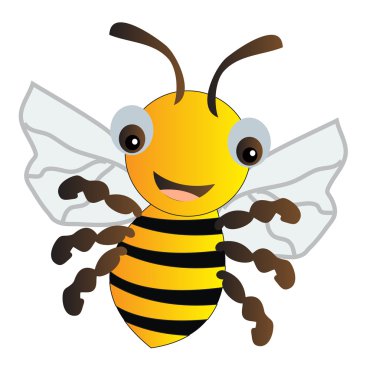 Beyaz arkaplanda arı