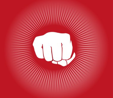 Yumruk simgesi üzerinde kırmızı