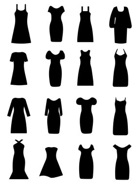 Bayanlar Giyim Icons set