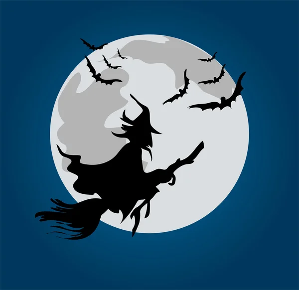 Hintergrund der Halloween-Hexe — Stockvektor