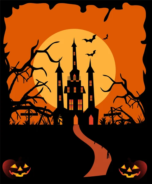 Halloween Castle Background — Stock Vector