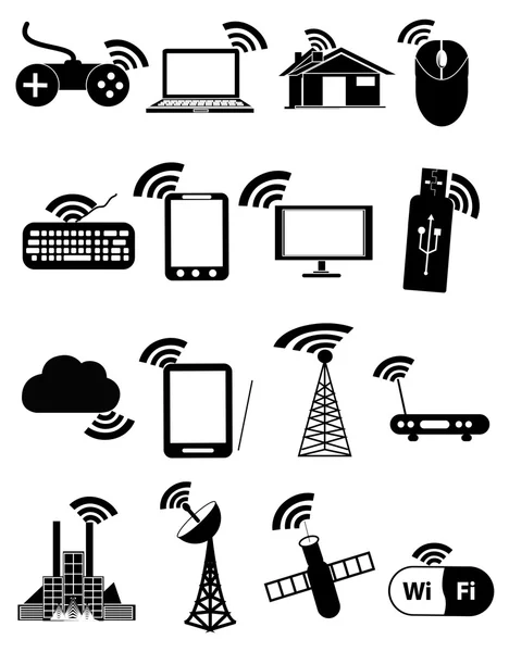 Wireless Icons Set — Stock Vector