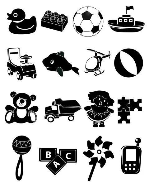 Conjunto de iconos de juguetes de bebé — Vector de stock