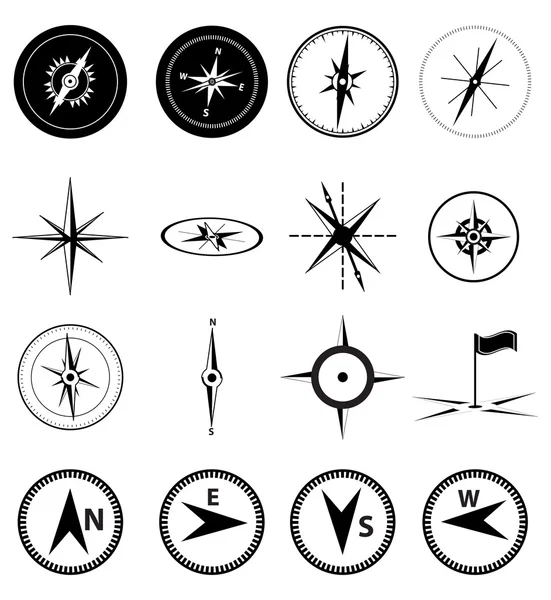 Zestaw ikon kompas — Wektor stockowy